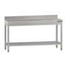 Arbejdsbord i rustfrit stål ECO - 1800x600 mm - med underhylde & bagkant