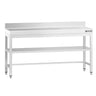 Rustfrit Stålbord PREMIUM - 1,8 m - med underhylde, bagkant & afstivning