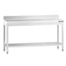 Rustfrit Stålbord PREMIUM 1,8 m - med underhylde og bagkant