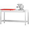 Arbejdsbord i rustfrit stål PREMIUM - 2000x600 mm - med underhylde - inkl. 1/2 rød skæreplade