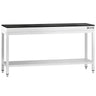 PREMIUM arbejdsbord i rustfrit stål - 2000x800mm - med bundhylde - inkl. granitbordplade