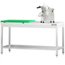 Arbejdsbord i rustfrit stål PREMIUM - 2000x700 mm - med underhylde - inkl. 1/2 grøn skæreplade