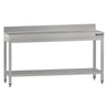 Arbejdsbord i rustfrit stål ECO - 2000x600 mm - med underhylde & bagkant
