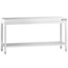Rustfrit Stålbord PREMIUM 2,0 m - med underhylde