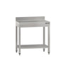 Rustfrit Stålbord ECO - 0,6 m - med underhylde og bagkant