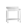 Rustfrit Stålbord PREMIUM 0,6 m - med underhylde og bagkant