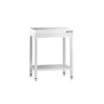 Arbejdsbord i rustfrit stål PREMIUM - 600x700 mm - med underhylde