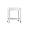 Arbejdsbord i rustfrit stål PREMIUM - 700x700 mm - med underhylde