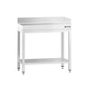 Rustfrit Stålbord PREMIUM - 0,6 m - med kant bagved + til højre