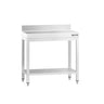 Rustfrit Stålbord PREMIUM 0,7 m - med underhylde og bagkant