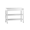 Rustfrit Stålbord PREMIUM - 0,8 m - med underhylde & mellemhylde