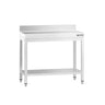 Rustfrit Stålbord PREMIUM 0,8 m - med underhylde og bagkant