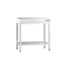 Rustfrit Stålbord PREMIUM 0,8 m - med underhylde