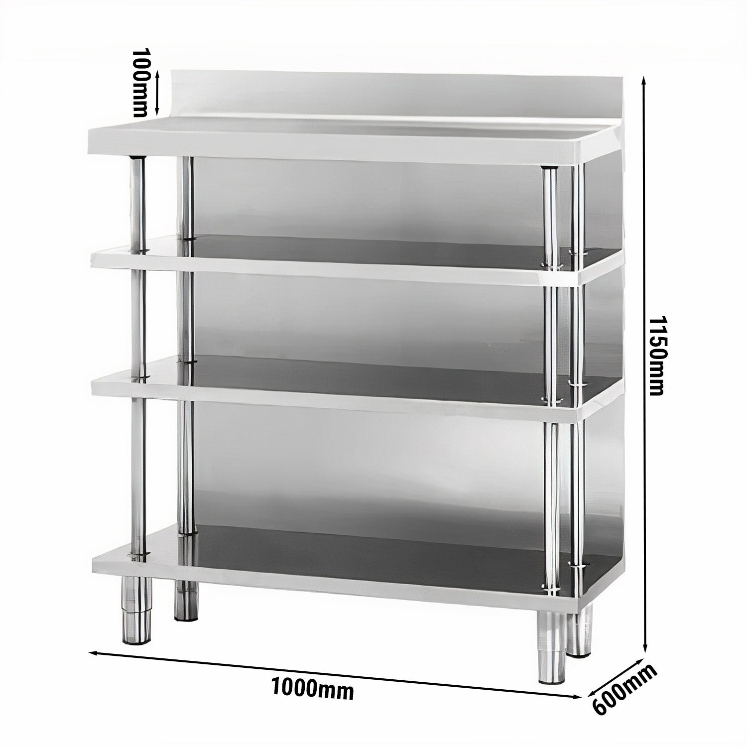 Rustfrit bar arbejdsbord 1.0 m