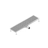 Gulvafløb i rustfrit stål - 1200x300mm - fladt design & sideafløb - Ø 70mm