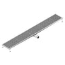 Gulvafløb i rustfrit stål - 2100x300mm - fladt design & sideafløb - Ø 70mm