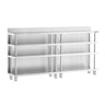 Bararbejdsbord - rustfrit stål - 2000x400mm - med 4 hylder