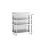 Bararbejdsbord - rustfrit stål - 1000x400mm - med 4 hylder