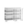 Bararbejdsbord - rustfrit stål - 1600x600mm - med 4 hylder