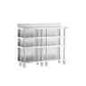 Bararbejdsbord - rustfrit stål - 1200x400mm - med 4 hylder