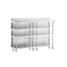 Bararbejdsbord - rustfrit stål - 1600x400mm - med 4 hylder