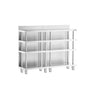Bararbejdsbord - rustfrit stål - 1400x600mm - med 4 hylder