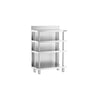 Bararbejdsbord - rustfrit stål - 800x600mm - med 4 hylder