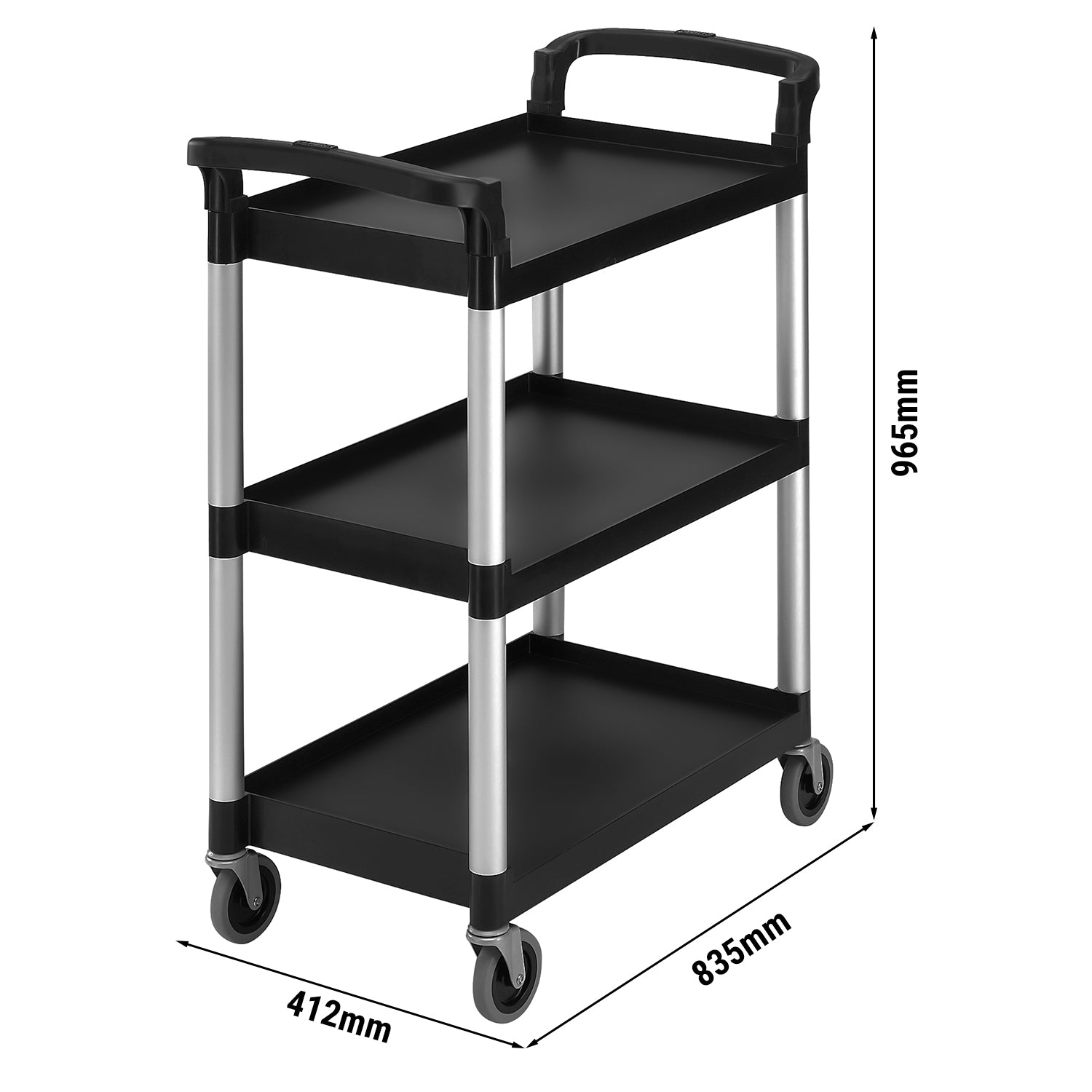 CAMBRO | Serveringsvogn / KD transportvogn - 3 hylder - sort