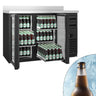 PREMIUM PLUS bar- og drinksdisk - 1475x700mm - 440 Liter - med 2 glasdøre og stander - sort