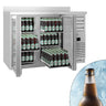 PREMIUM PLUS bar- og drikkevarekølebord - SUPERCOOLER - 1475x700mm - med 2 glasdøre og stander - rustfrit stål