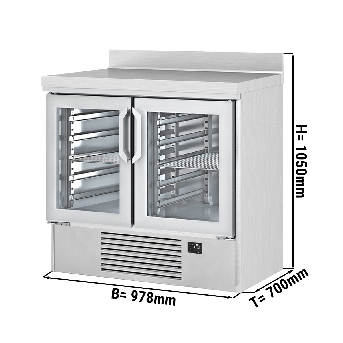 Køleskab - med 2 Glasdøre
