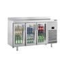 Bar- & drikkekølebord Premium PLUS - med 3 Glasdøre