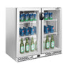 Barkøleskab - 900 mm - 220 liter - med 2 glasdøre - rustfrit stål