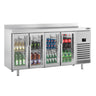 Bar- & drikkekølebord Premium PLUS - med 4 Glasdøre