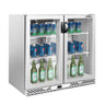 Barkøleskab - 900 mm - 193 liter - med 2 glasdøre - rustfrit stål