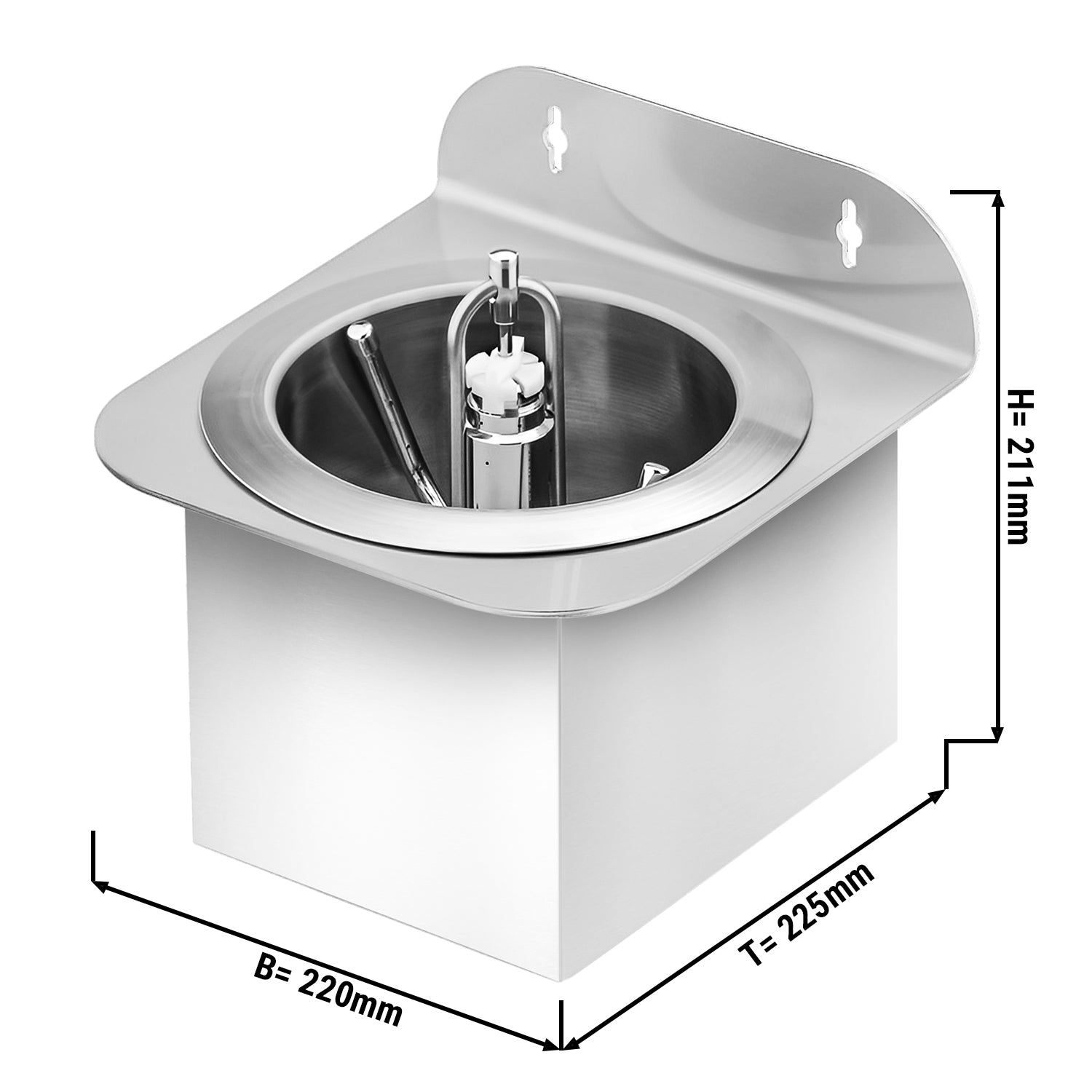 Beholder, glas og kravebruser med automatisk vandstop