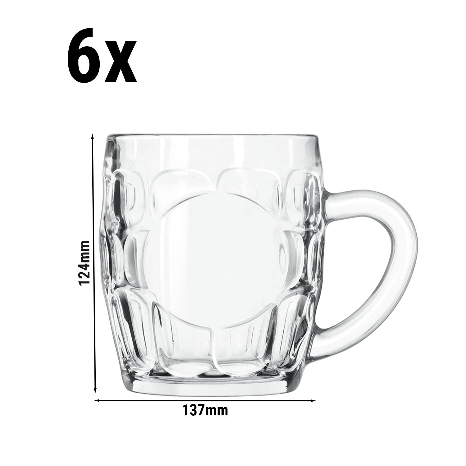 (6 stk.) Ølkrus - BEER SPECIALS - 550 ml - Transparent