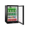 Backbar - 0,6 m - 126 Liter - med 1 Glasdør og 2 Hylder - Sort