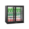 Backbar 0,9 m - 220 Liter - med 2 Skydedøre og 2 Hylder - Sort