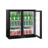 Backbar - 0,9 m - 220 Liter - med 2 Glasdøre og 2 Hylder - Sort
