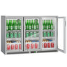 Backbar - 1,33 m - 320 Liter - med 3 Glasdøre og 2 Hylder - Grå