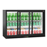 Backbar - 1,33 m - 320 Liter - 3 Skydedøre og 2 Hylder - Sort