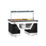 Buffetdisk varm BELFAST - 1600mm - med bain marie og hjul - til 4x GN 1/1