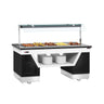 Buffetdisk varm BELFAST - 2000mm - med bain marie og hjul - til 5x GN 1/1