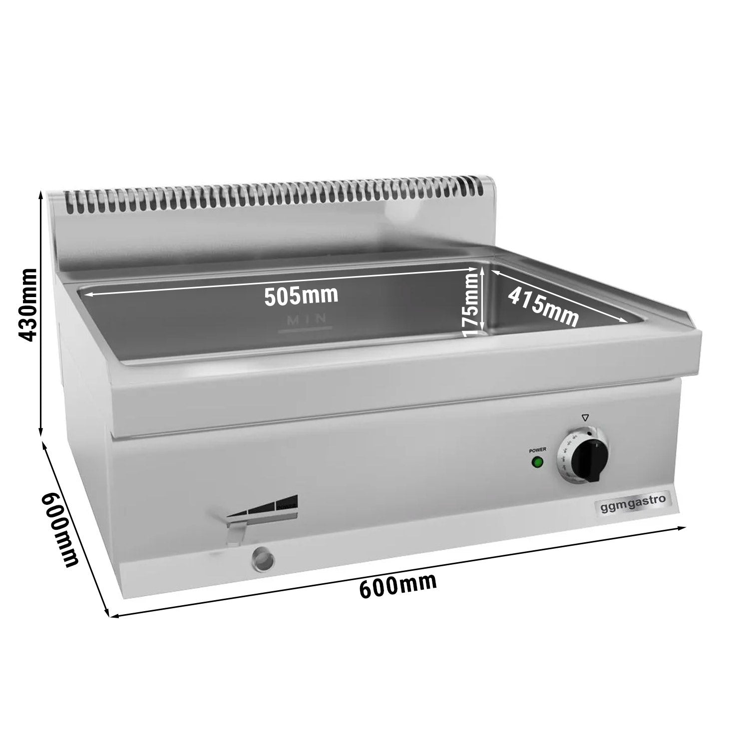 Bain marie - 1x GN 1/1 + 3x GN 1/9