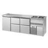 Backbar køleskab PREMIUM PLUS - 2500x700 mm - 1 dør & 4 skuffer