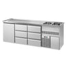 Backbar køleskab PREMIUM PLUS - 2500x700 mm - 1 dør & 6 skuffer