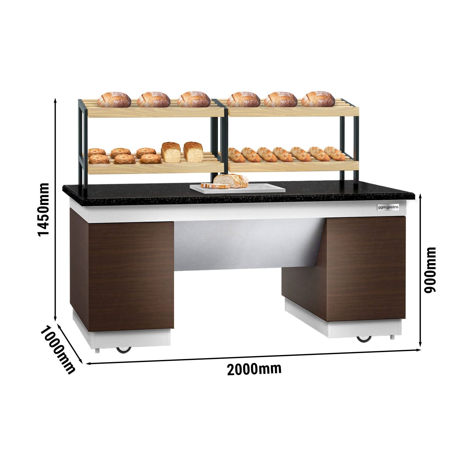 Brød hylde - 2,0 x 1,0 m