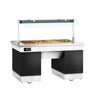 Buffettheke warm - 1670mm - für 4x GN 1/1 - mit Bain-Marie, Rollen