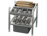Bestik- og tallerkenstativ PRAG - bordmodel - 600x750 mm - Højde: 600 mm - Rustfrit stål